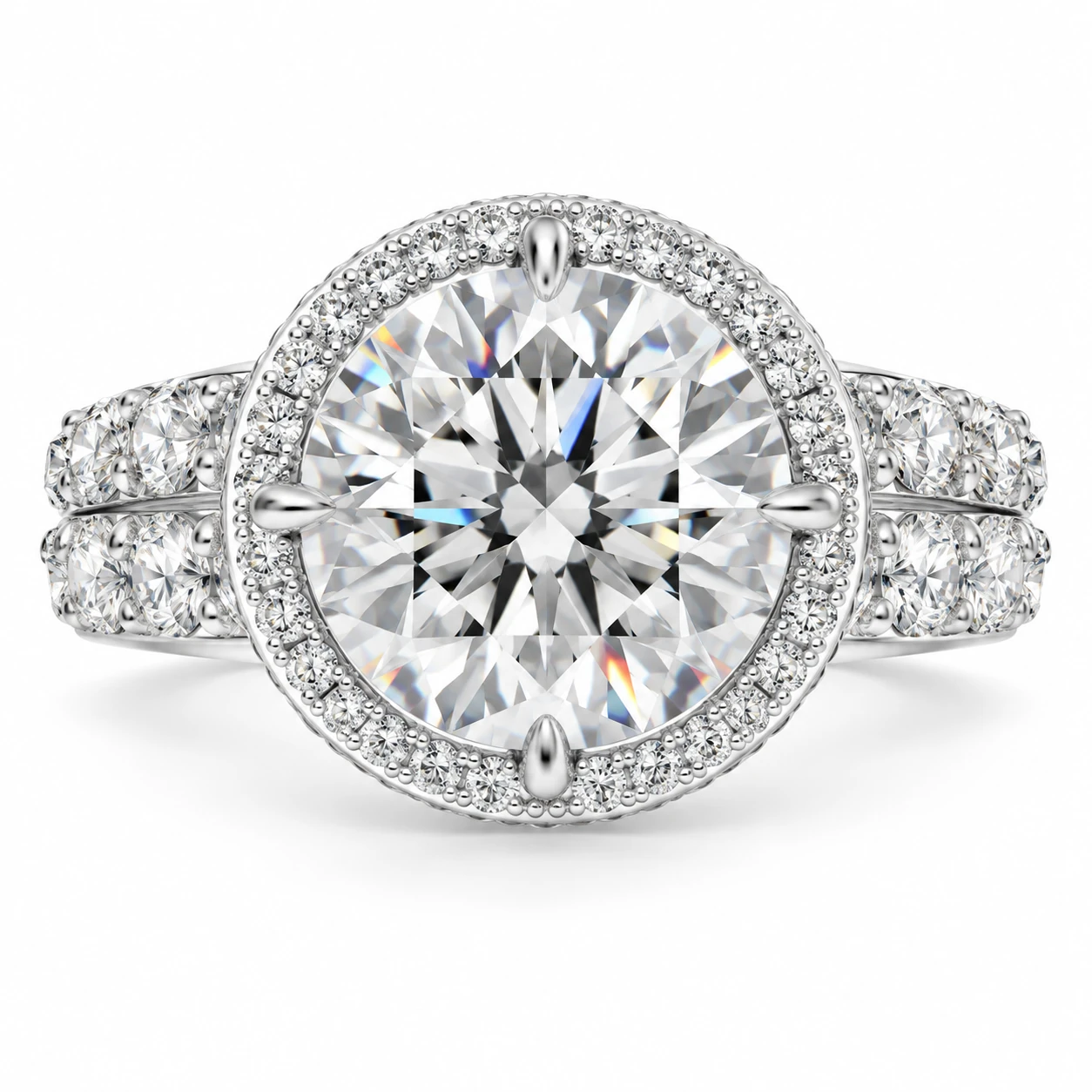 Round Halo Diamond Engagement Ring by Fabulla Diamonds Co., view 1 of 4