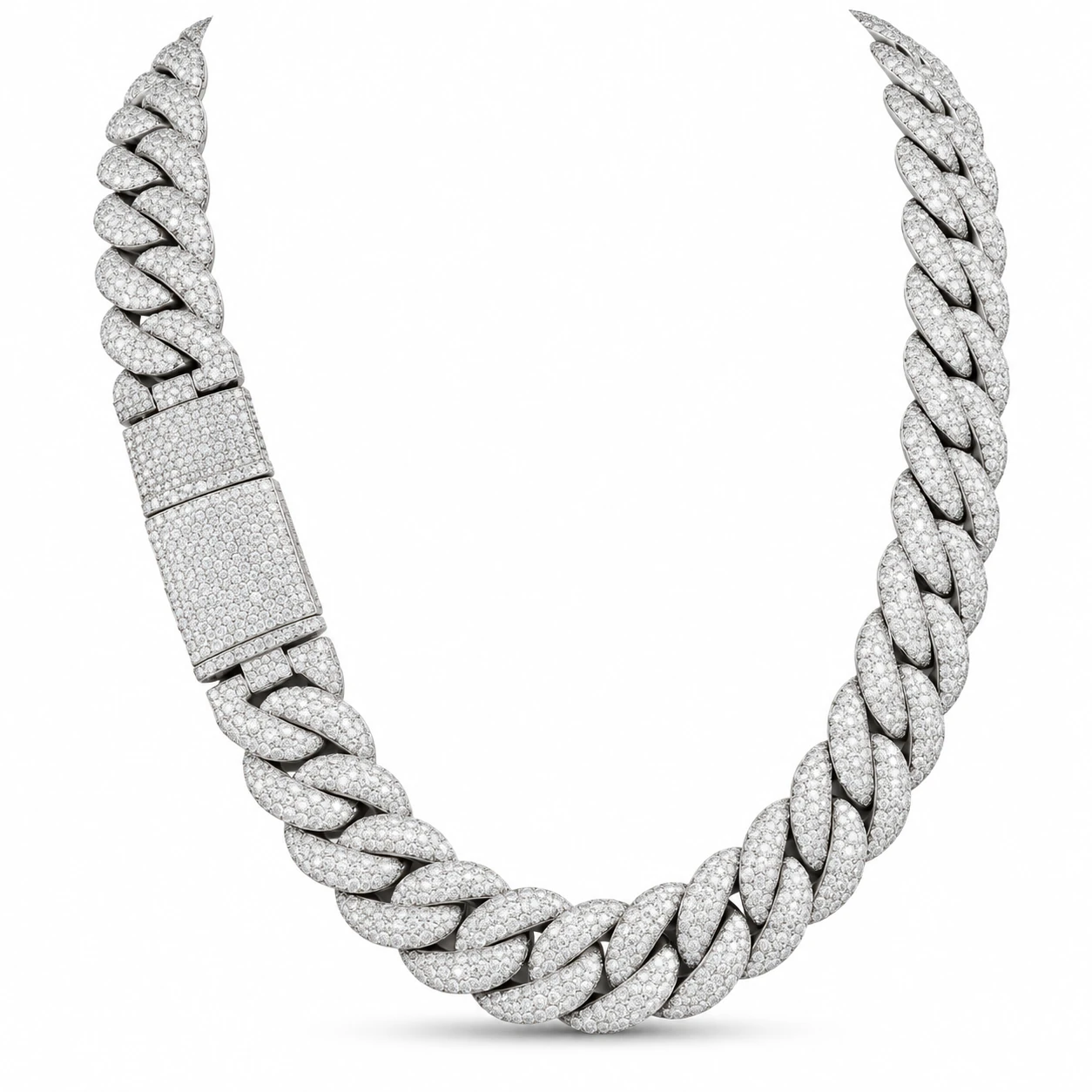 White Gold Diamond Cuban Link Chain 12mm by Fabulla Diamonds Co., view 1 of 4
