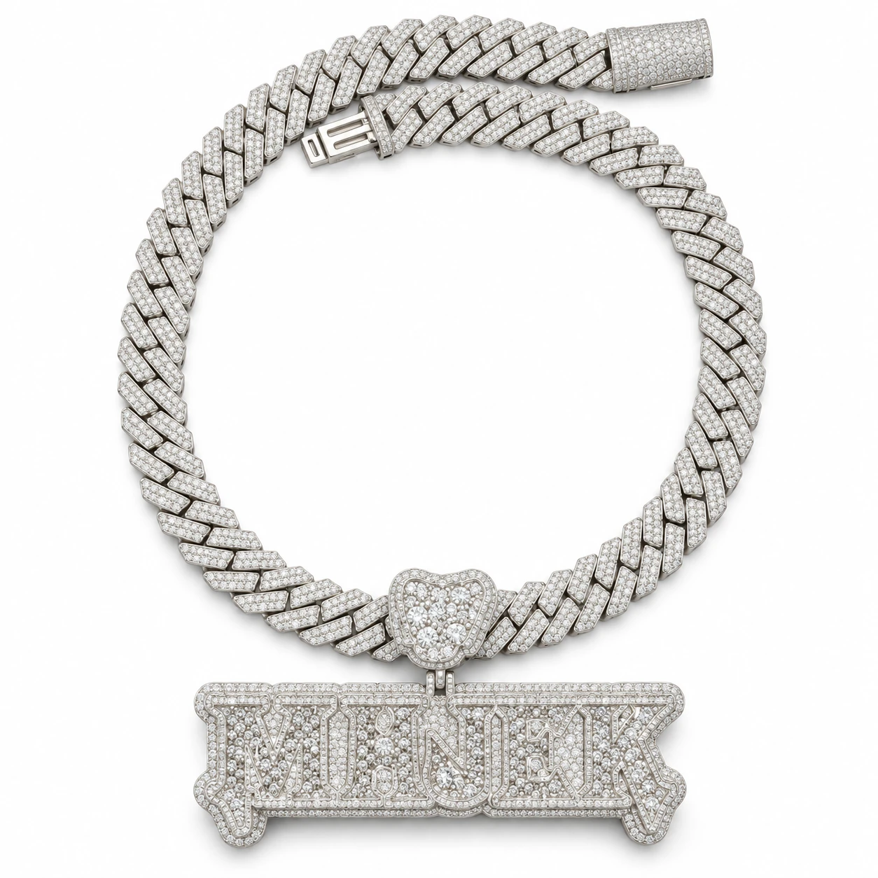Custom Script Nameplate Diamond Pendant by Fabulla Diamonds Co., view 1 of 4