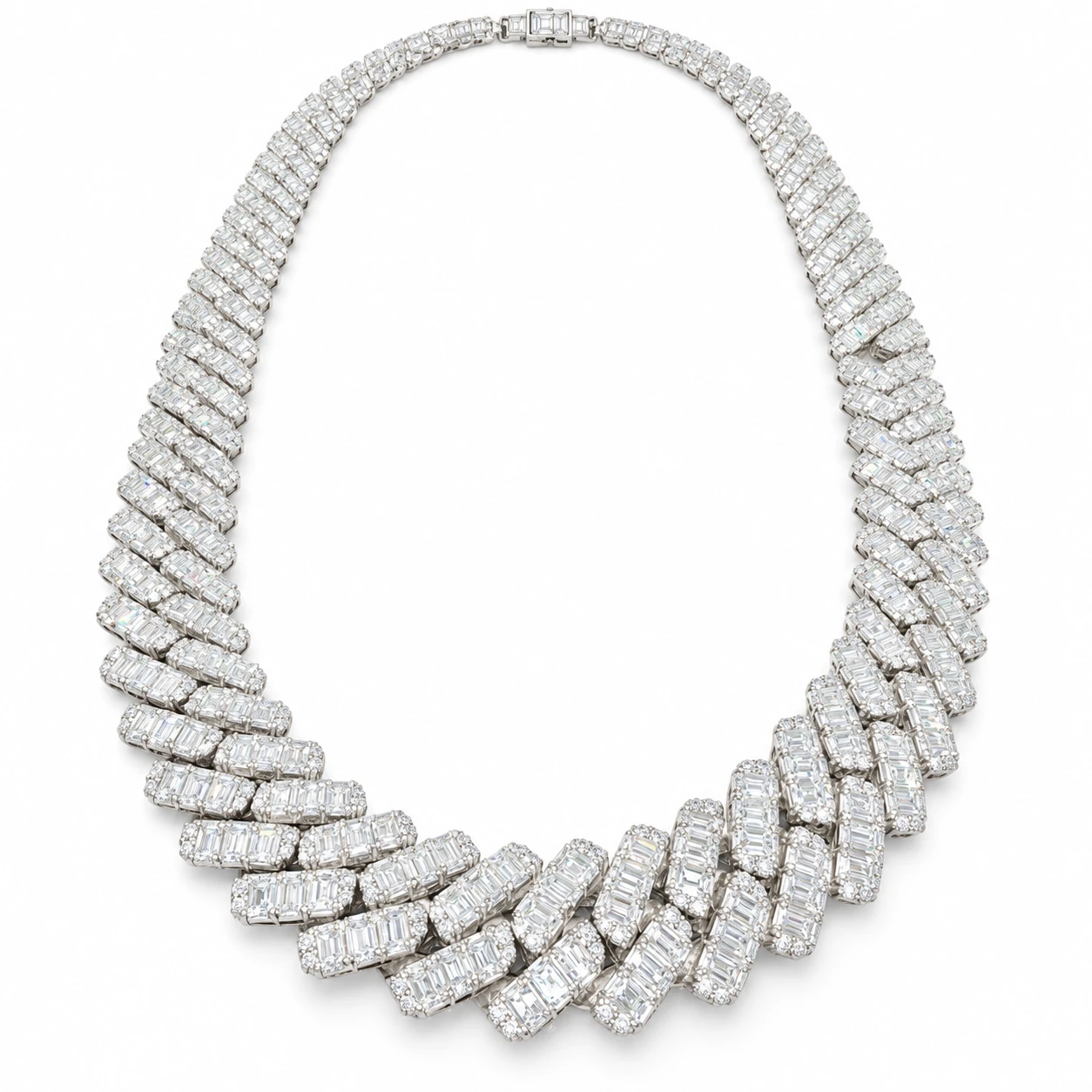 Graduated Baguette Diamond Collar Necklace by Fabulla Diamonds Co., view 1 of 4