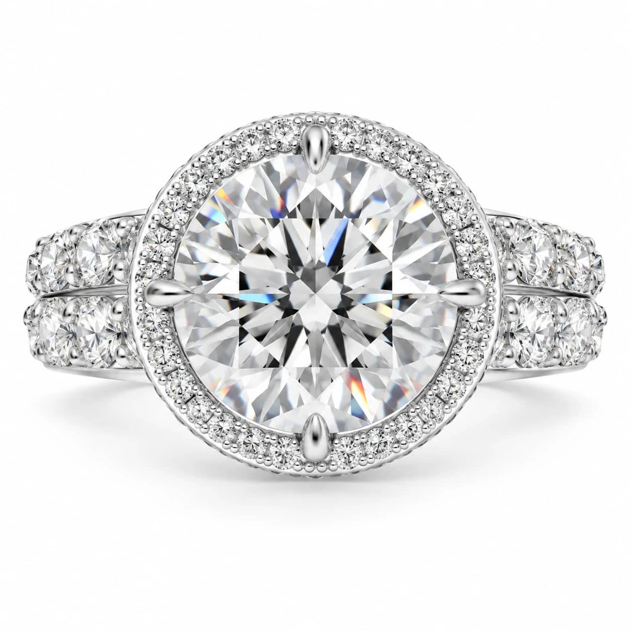 Round Halo Diamond Engagement Ring by Fabulla Diamonds Co.