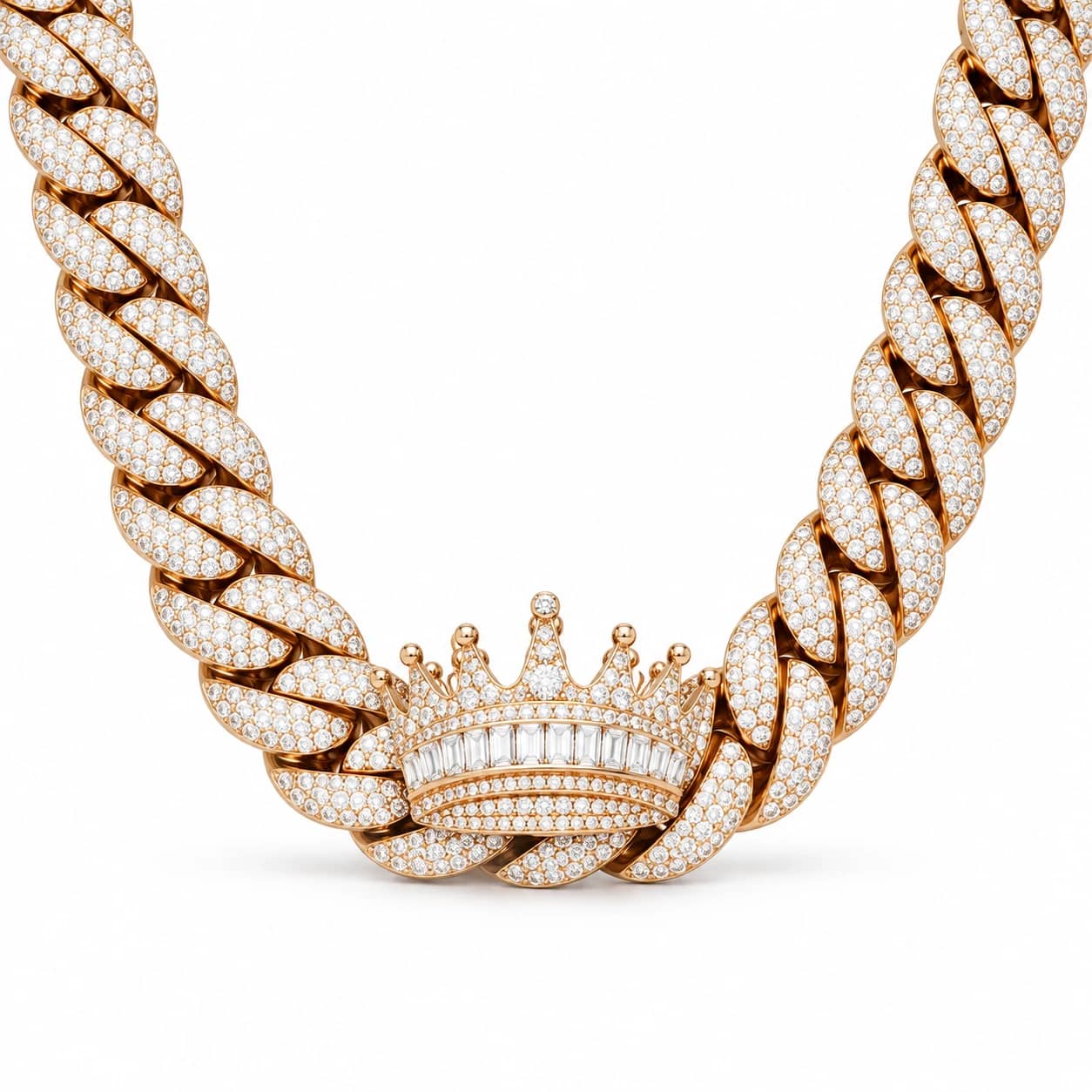 Crown Motif Diamond Cuban Chain by Fabulla Diamonds Co.
