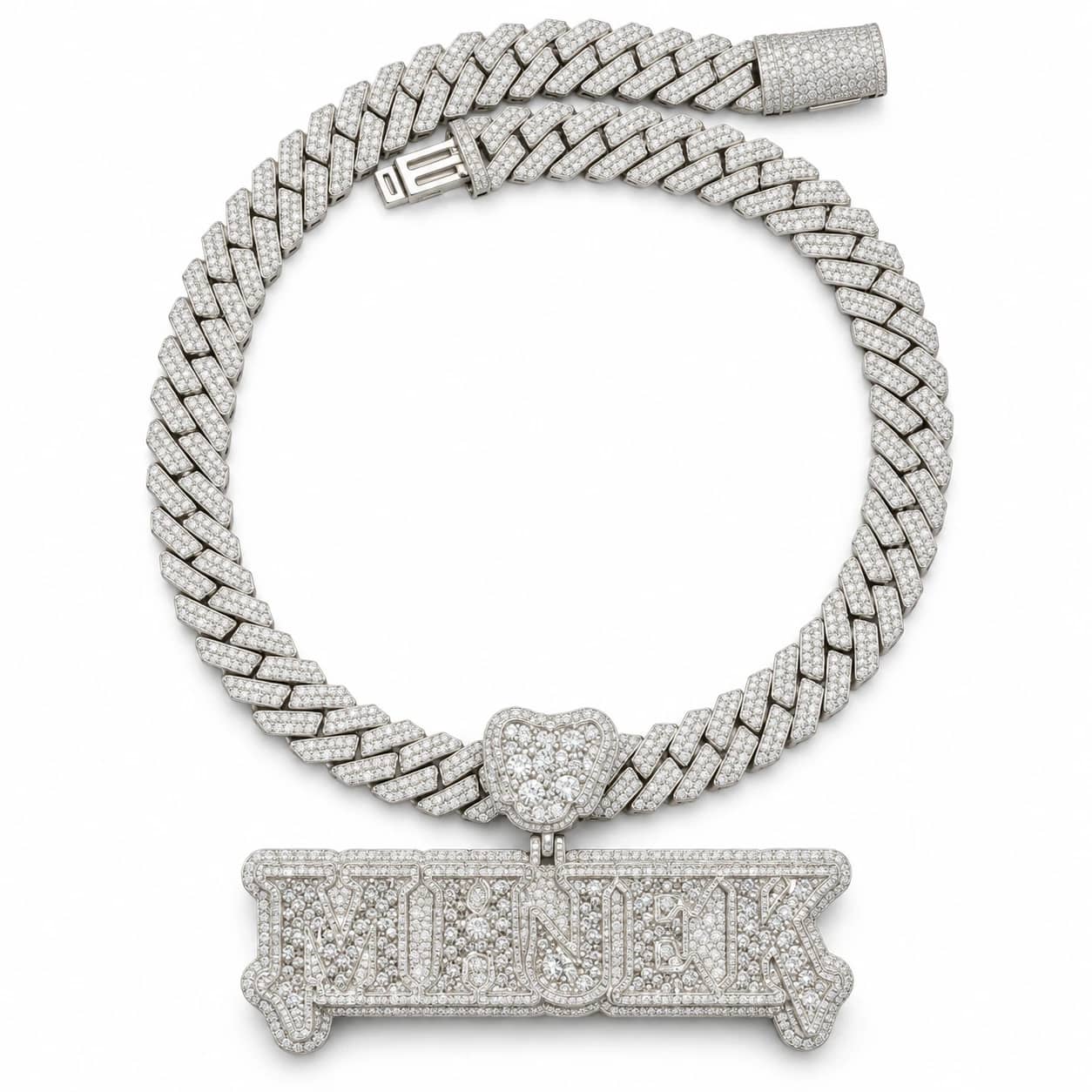 Custom Script Nameplate Diamond Pendant by Fabulla Diamonds Co.